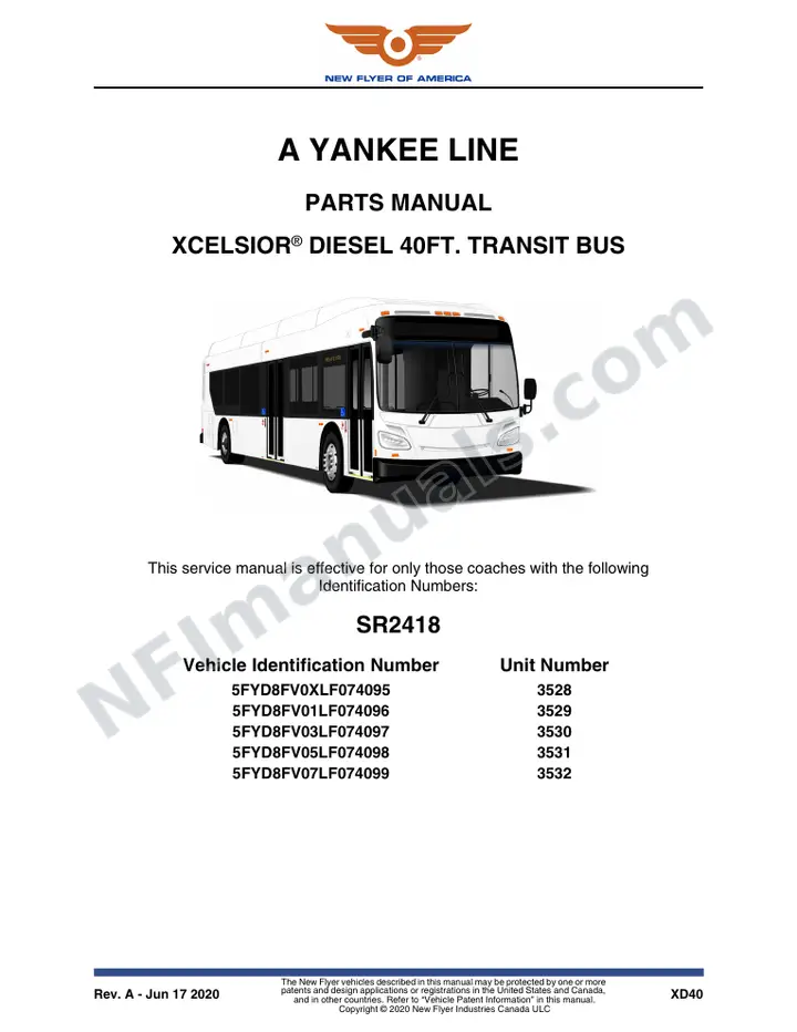 SR2418 Parts Manual, Mears Transportation first-page preview