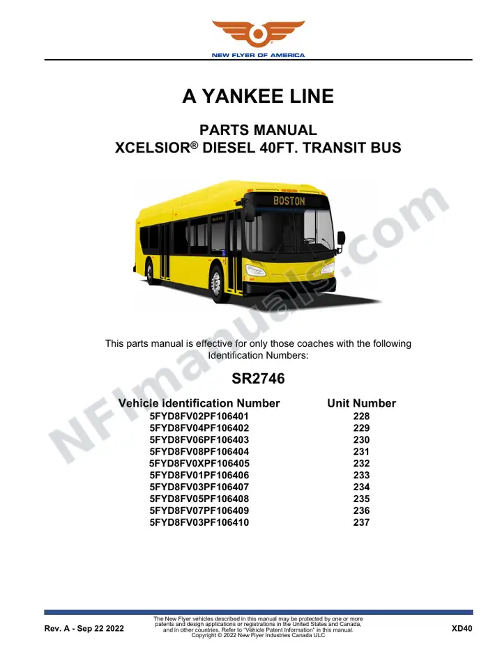 SR2746 Parts Manual, A Yankee Line first-page preview