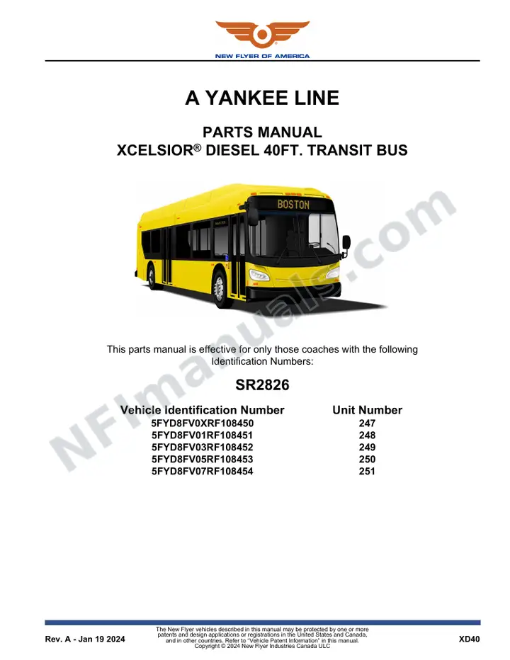 SR2826 Parts Manual, A Yankee Line first-page preview