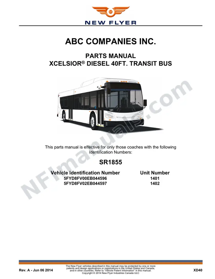 SR1855 Parts Manual, ABC Companies Inc. first-page preview