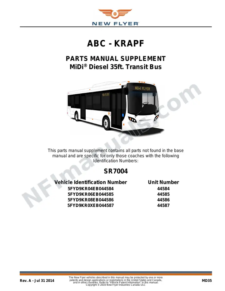 SR7004 Parts Manual, ABC - Krapf first-page preview
