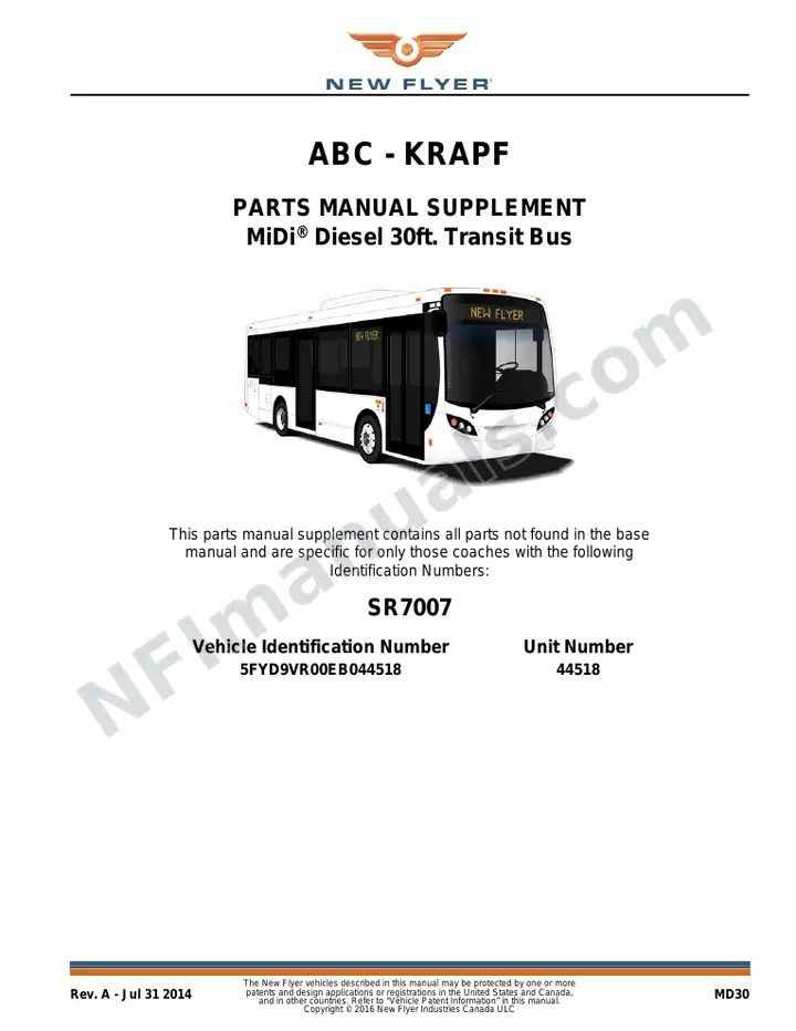 SR7007 Parts Manual, ABC - Krapf first-page preview