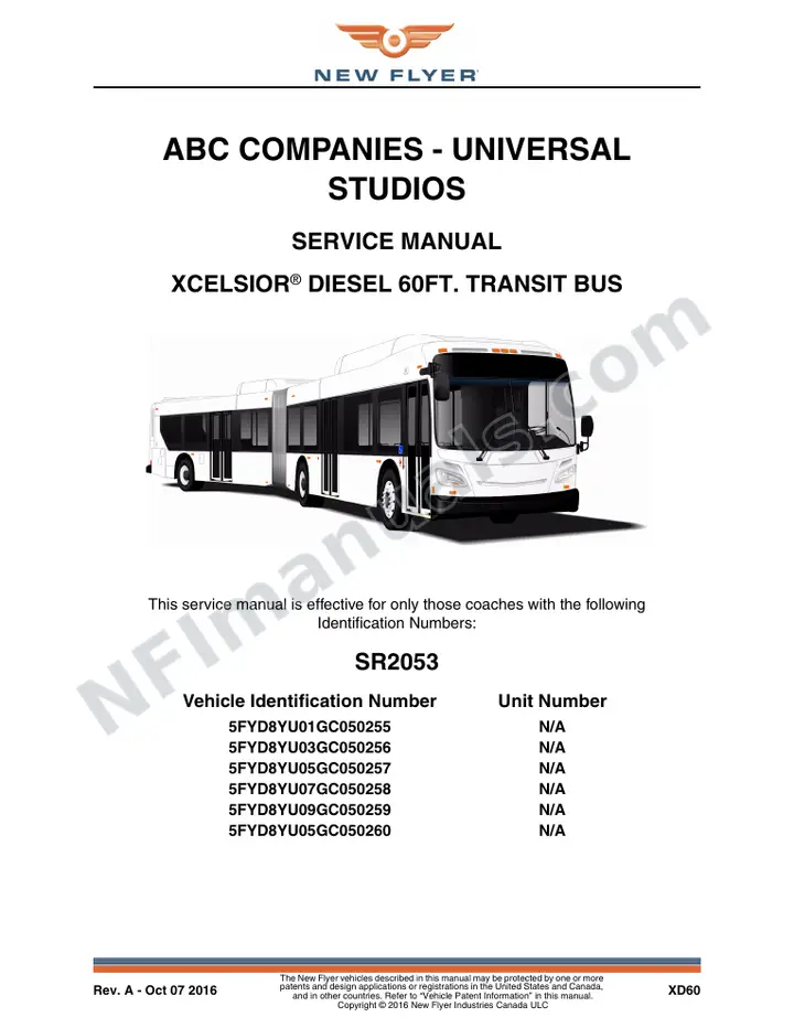 SR2053 Service Manual, ABC Companies - Universal Studios first-page preview