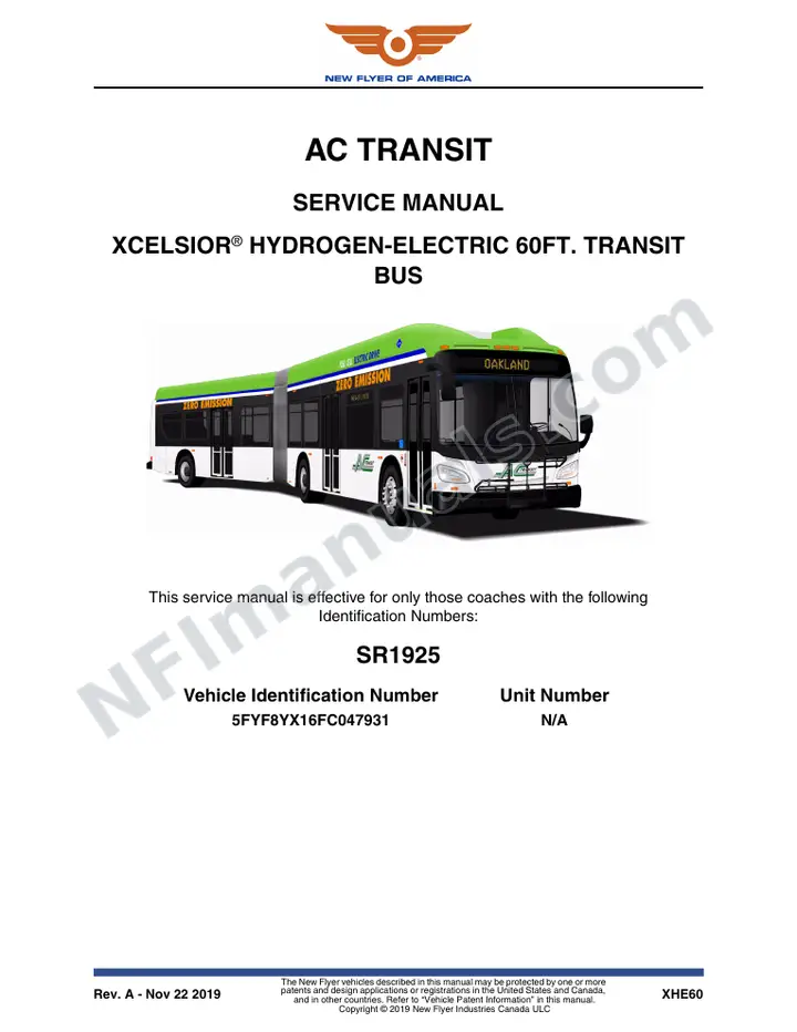 SR1925 Service Manual, AC Transit first-page preview