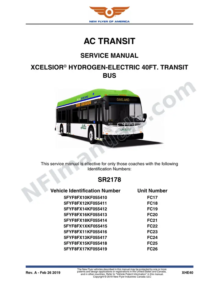 SR2178 Service Manual, AC Transit first-page preview