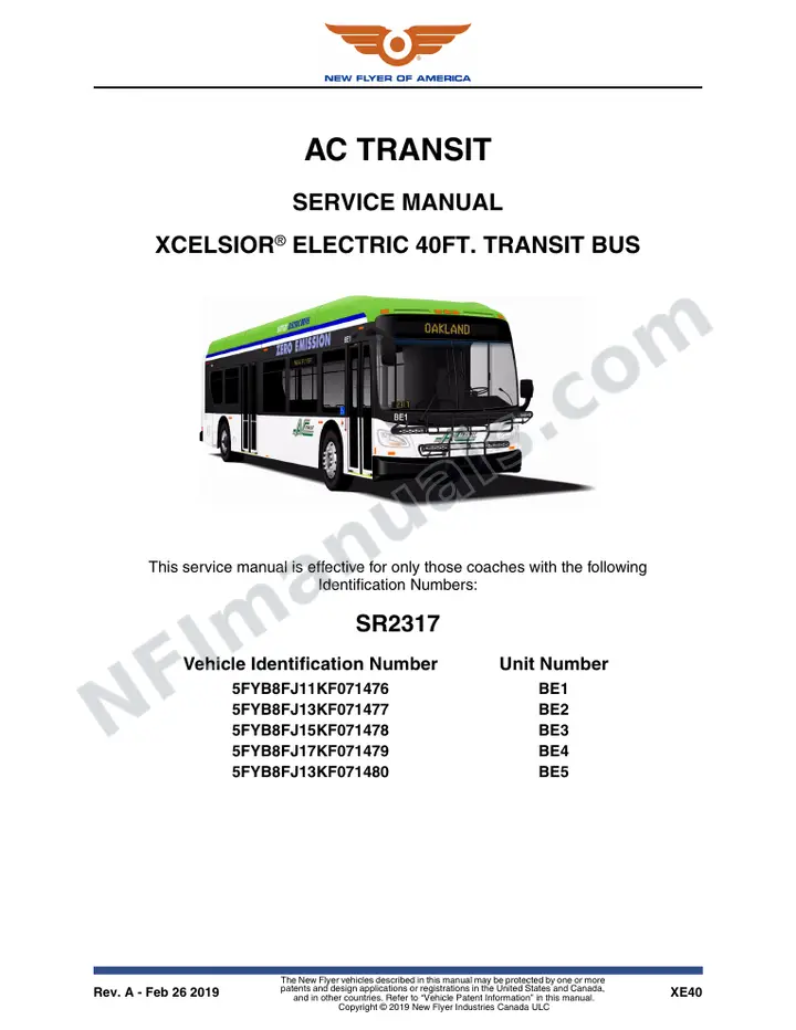SR2317 Service Manual, AC Transit first-page preview