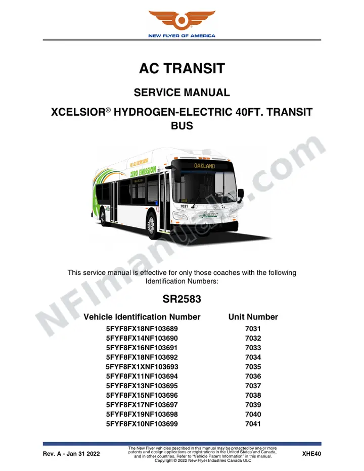 SR2583 Service Manual, AC Transit first-page preview