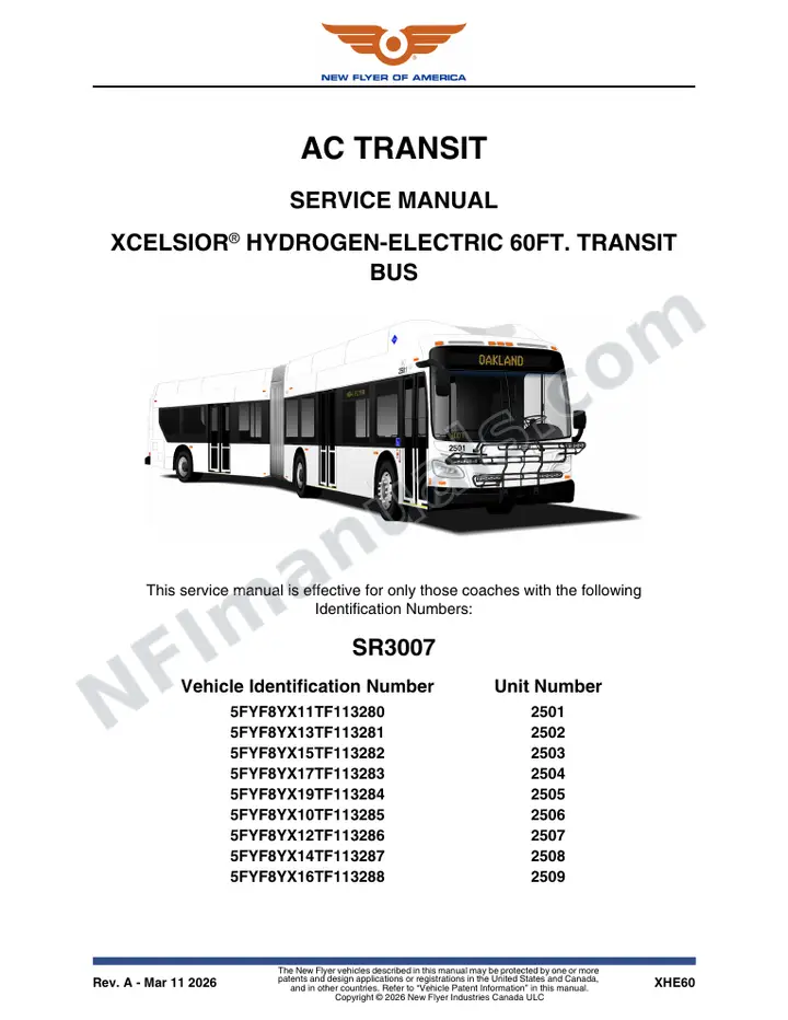 SR3007 Service Manual, AC Transit first-page preview