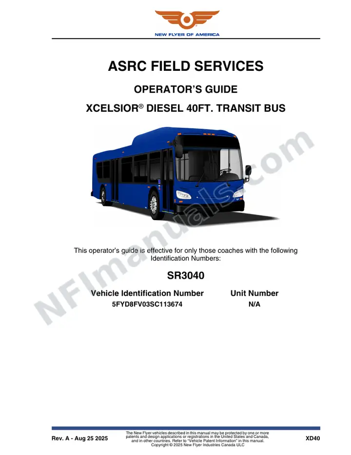 SR3040 Operator's Guide, ASRC Field Services first-page preview
