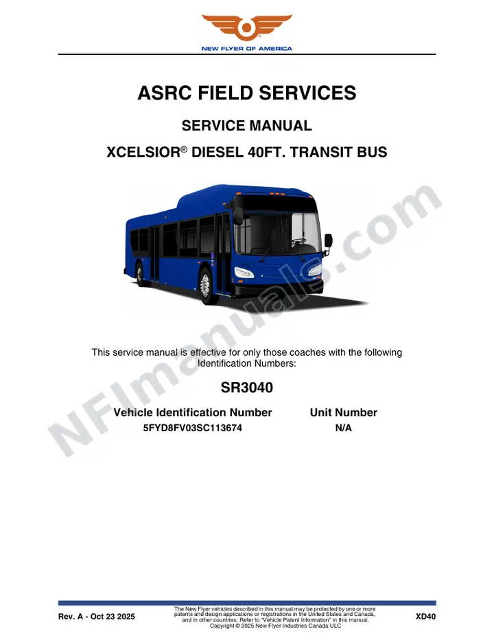 SR3040 Service Manual, ASRC Field Services first-page preview