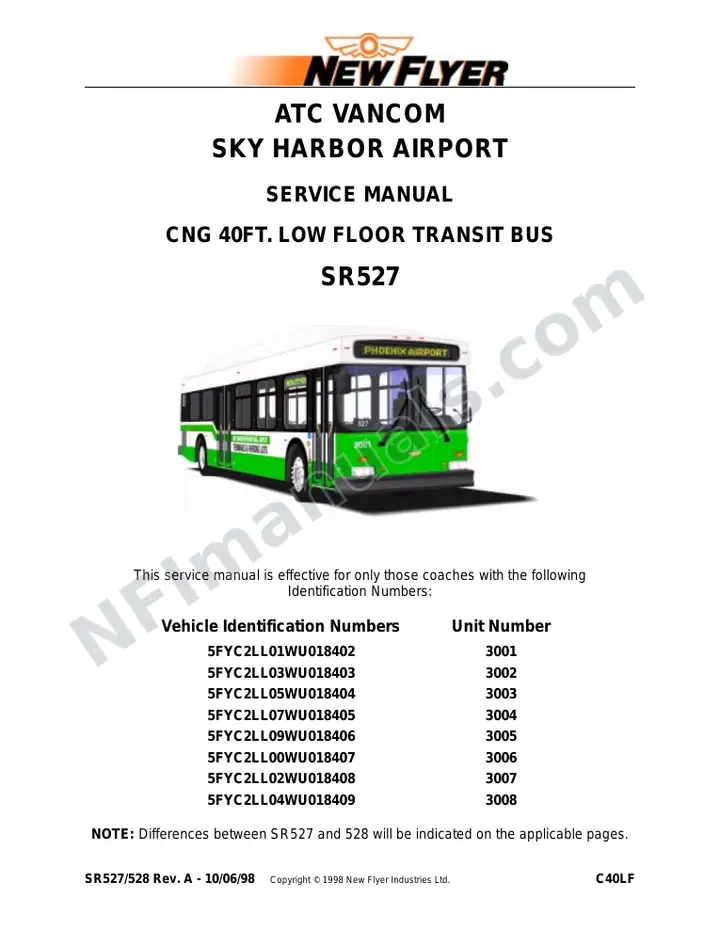 SR527/528 Service Manual, ATC Vancom Sky Harbor Airport first-page preview