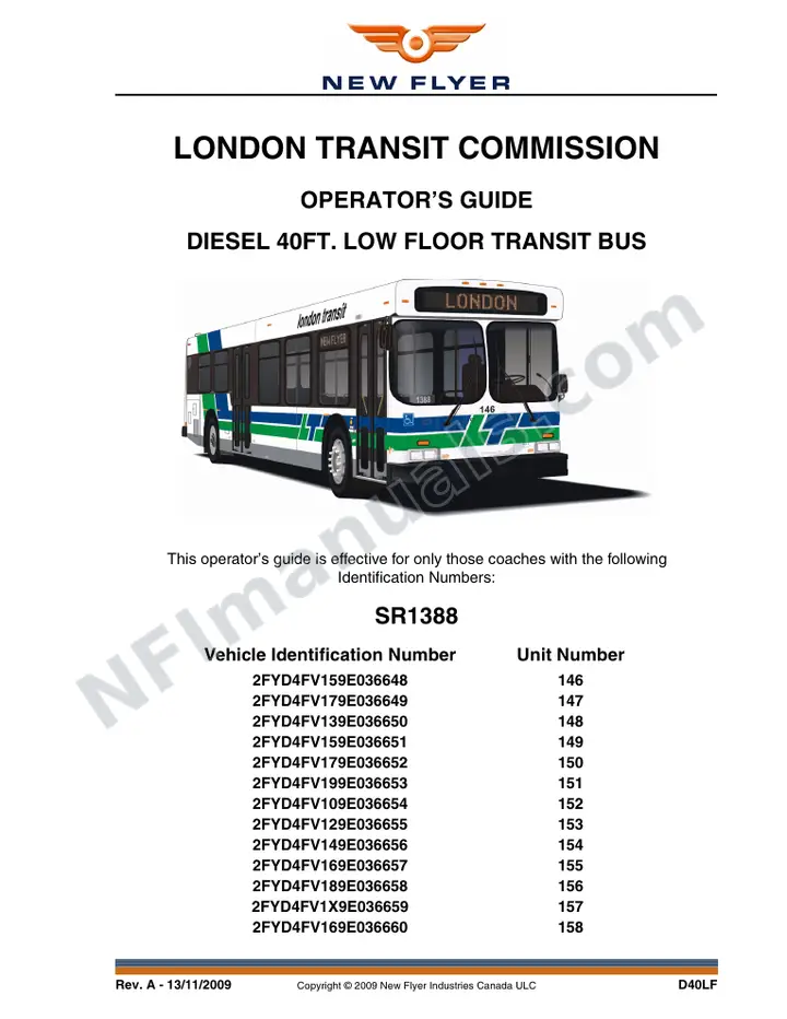 SR1388 Operator's Guide, London Transit Commission first-page preview