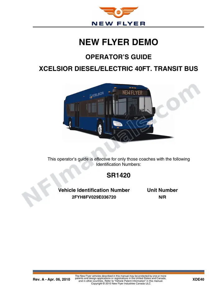New Flyer XDE40 Manual Package - Academy Bus Tours included manual preview