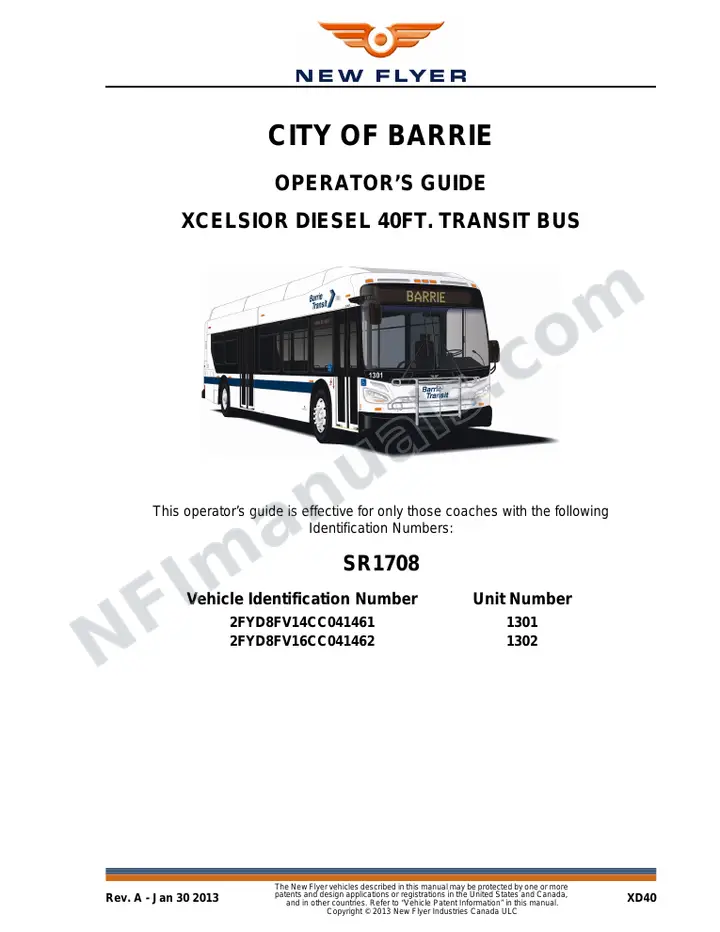 SR1708 Operator's Guide, City of Barrie first-page preview