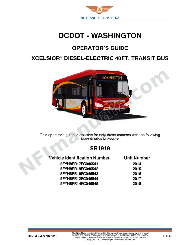 SR1919 Operator's Guide, DCDOT - Washington first-page preview