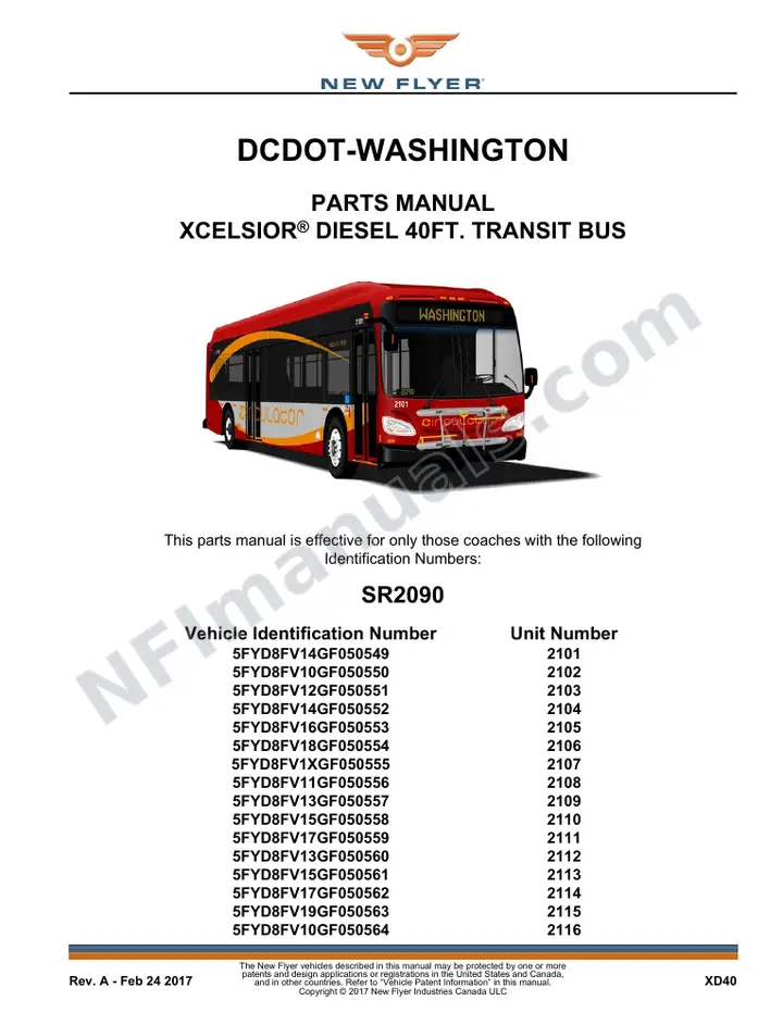 SR2090 Parts Manual, DCDOT-Washington first-page preview