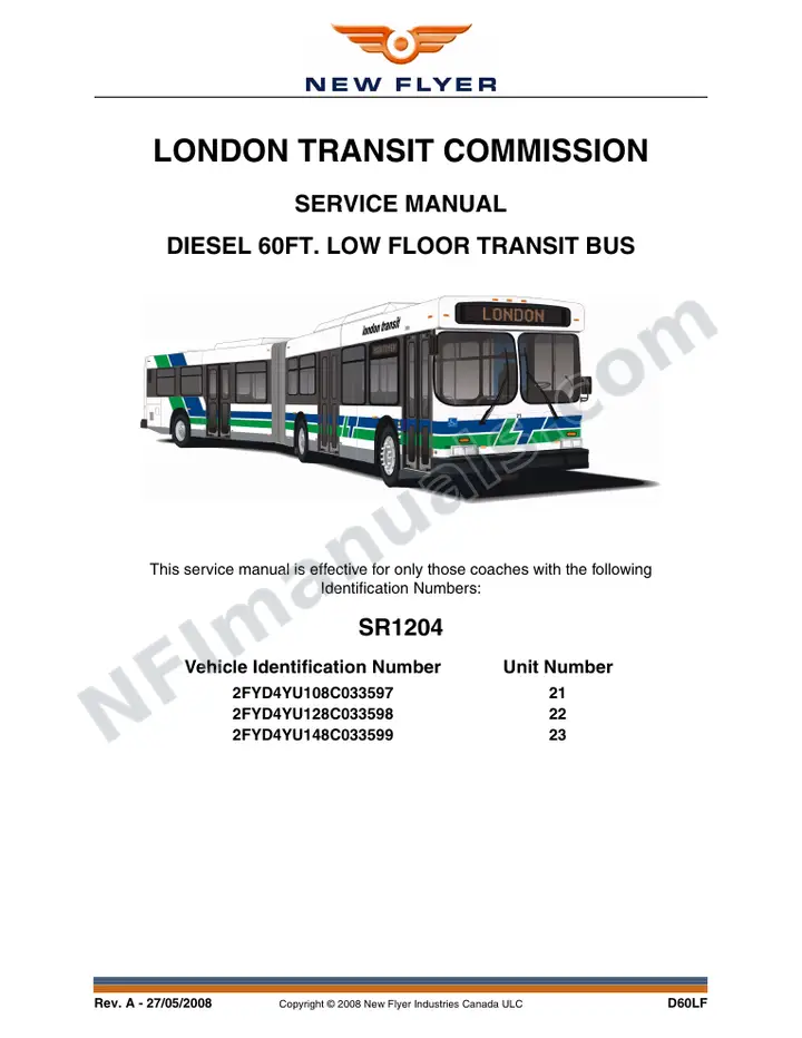 SR1204Service Manual, London Transit Commission first-page preview