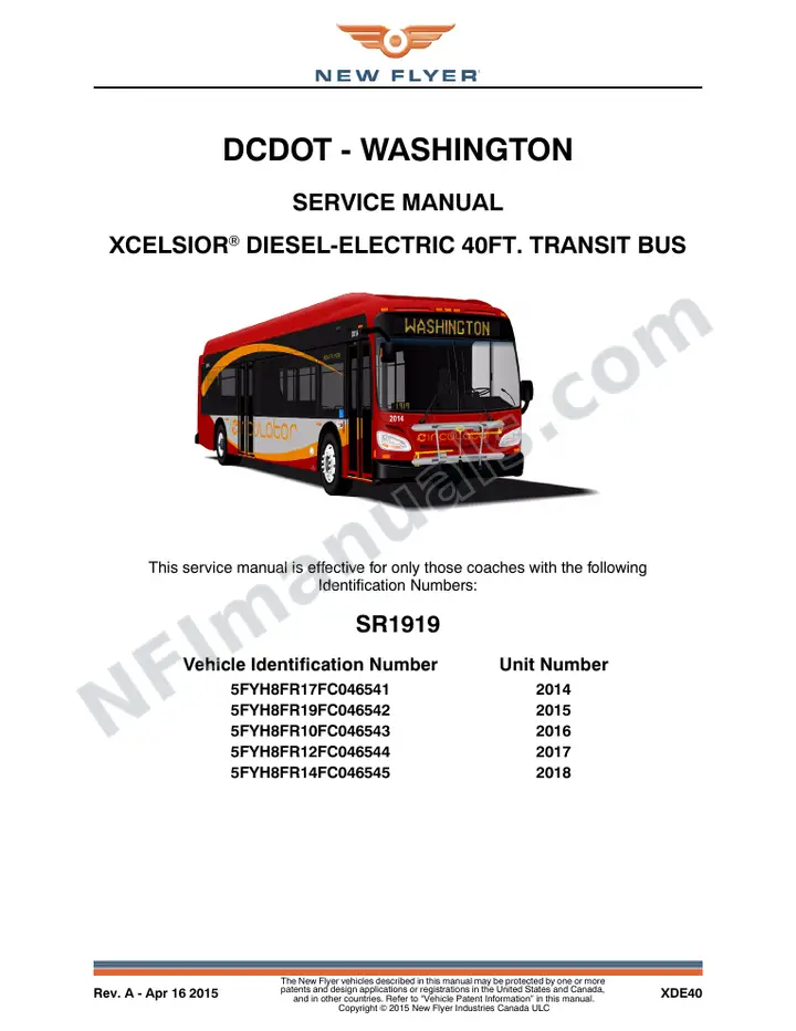 SR1919 Service Manual, DCDOT - Washington first-page preview