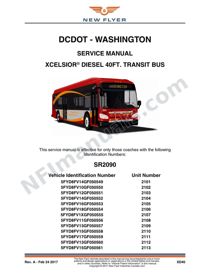 SR2090 Service Manual, DCDOT - Washington first-page preview