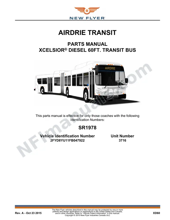 SR1978 Parts Manual, Airdrie Transit first-page preview