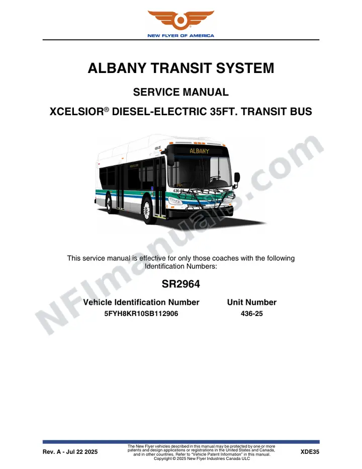 SR2964 Service Manual, Albany Transit System first-page preview