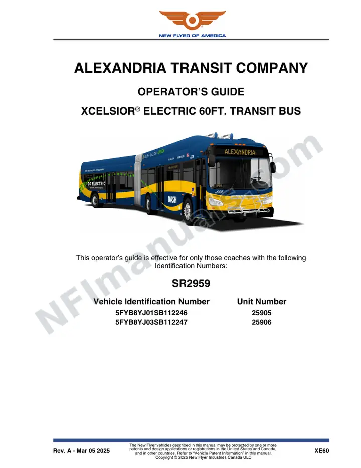 SR2959 Operator's Guide, Alexandria Transit Company first-page preview