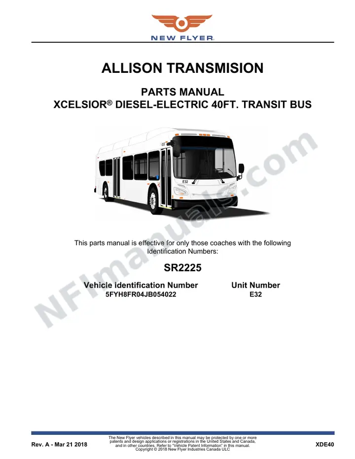 SR2225 Parts Manual, Allison Transmision first-page preview