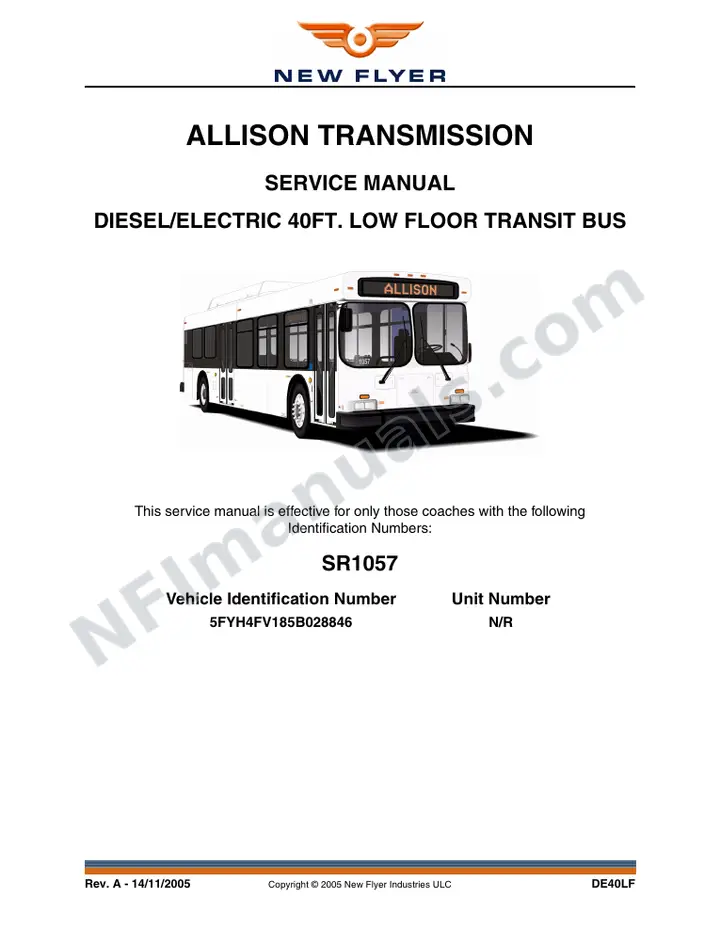 SR1057 Service Manual, Allison Transmission first-page preview