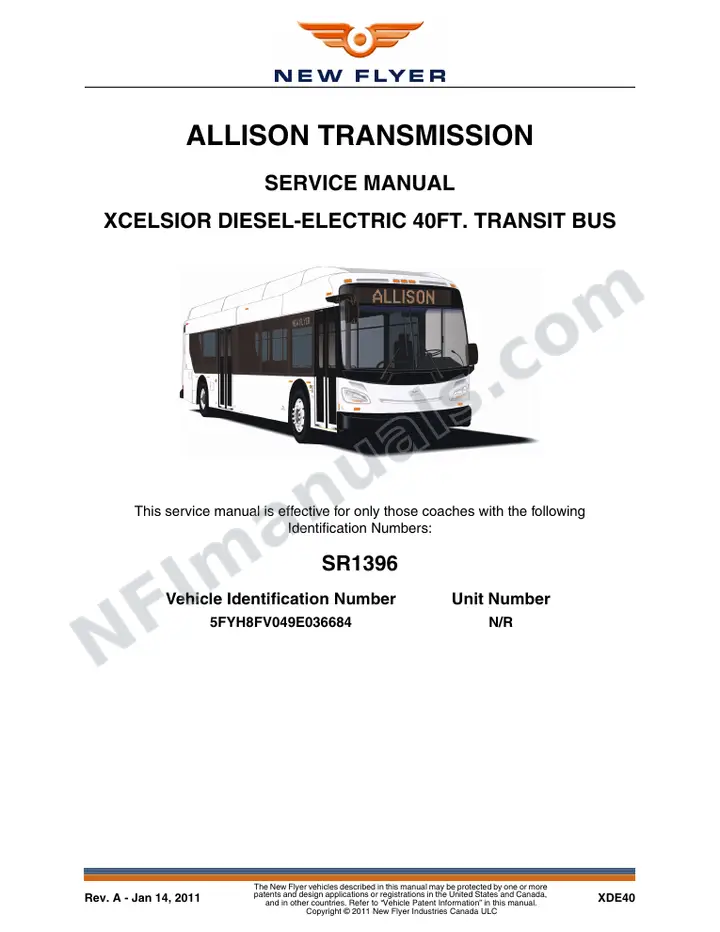 SR1396 Service Manual, Allison Transmission first-page preview