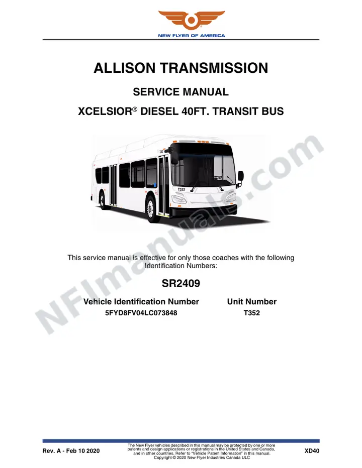 SR2409 Service Manual, Allison Transmission first-page preview