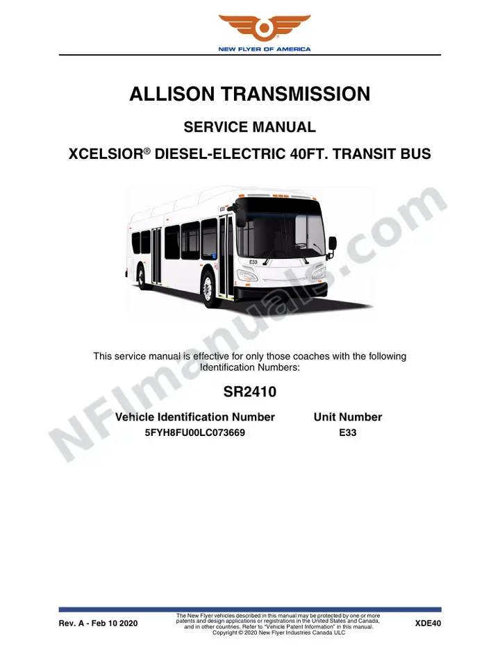 SR2410 Service Manual, Allison Transmission first-page preview