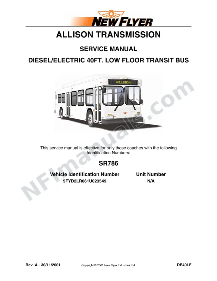 SR786 Service Manual, Allison Transmission first-page preview