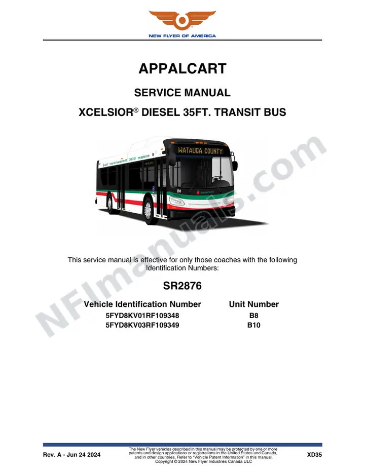 SR2876 Service Manual, AppalCART first-page preview
