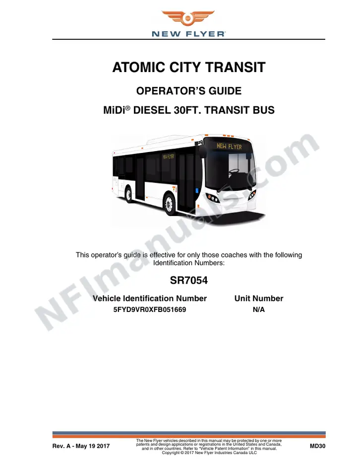 SR7054 Operator's Guide, Atomic City Transit first-page preview