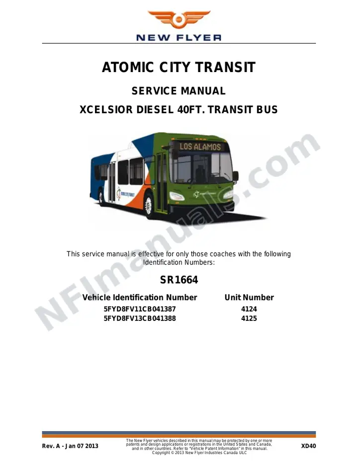 SR1664 Service Manual, Atomic City Transit first-page preview