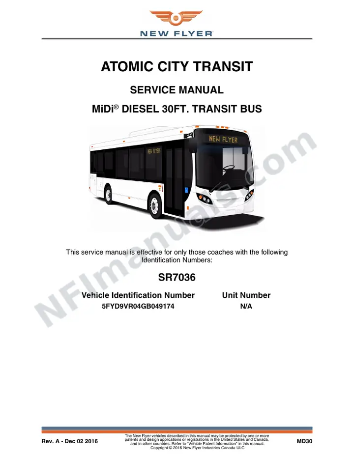 SR7036 Service Manual, Atomic City Transit first-page preview