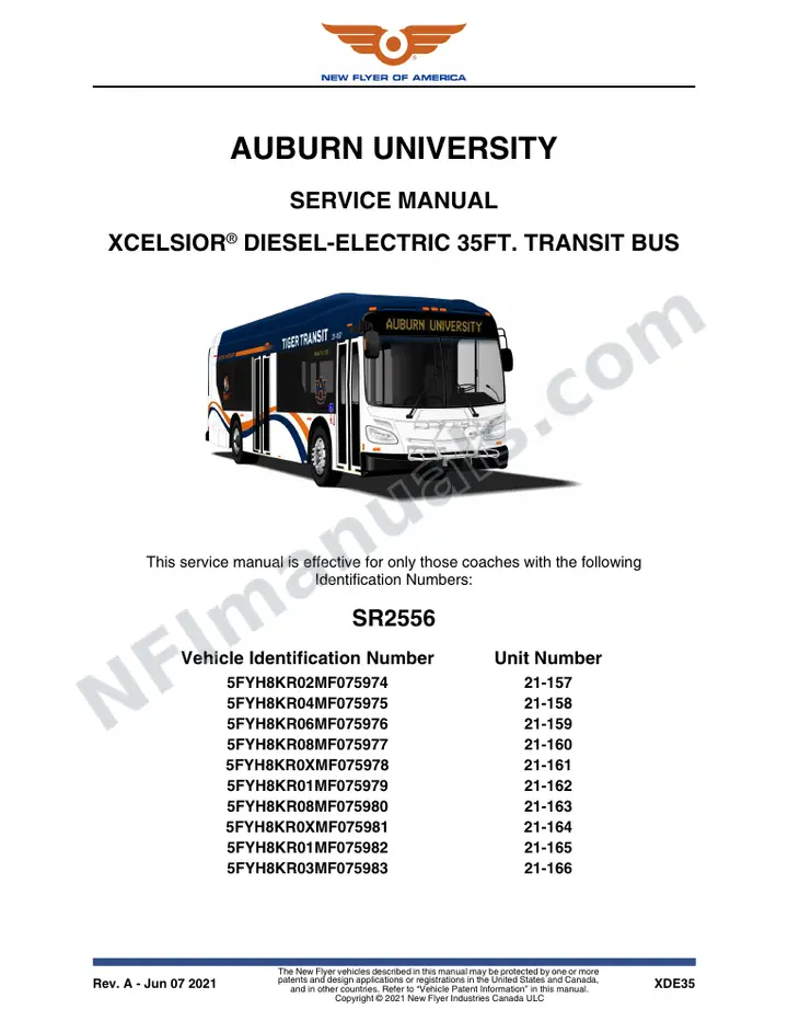 SR2556 Service Manual, Auburn University first-page preview