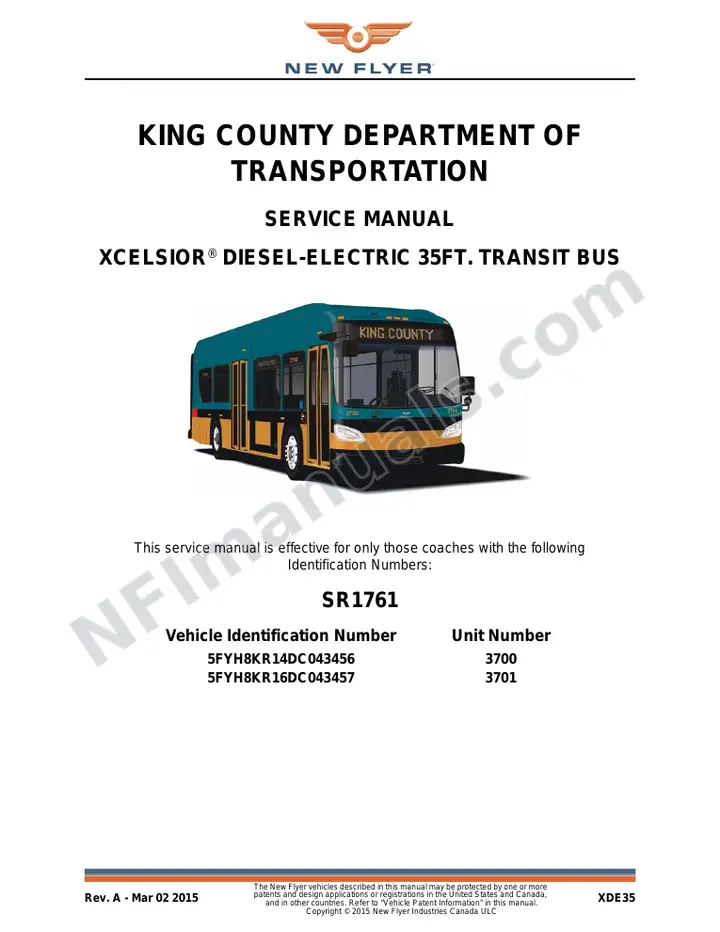 SR1761 Service Manual, King County Department of Transportation first-page preview