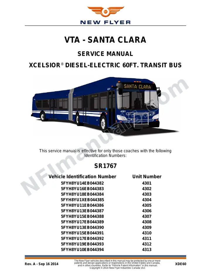 SR1767 Service Manual, VTA - Santa Clara first-page preview
