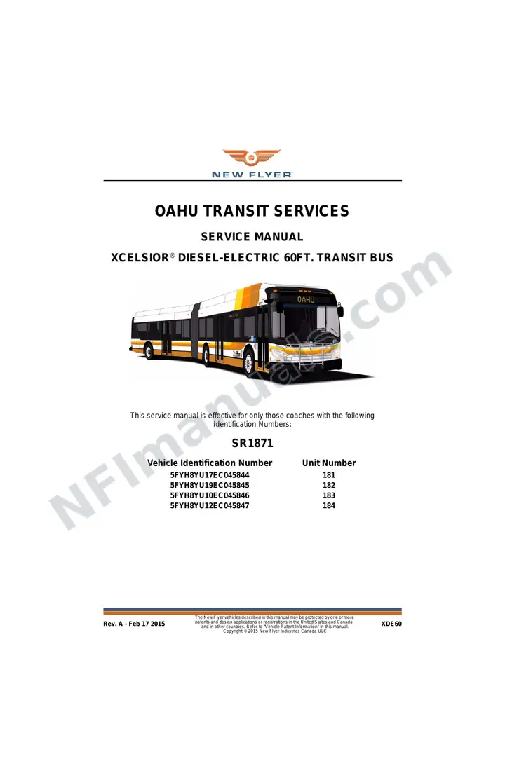 SR1871 Service Manual, Oahu Transit Services first-page preview