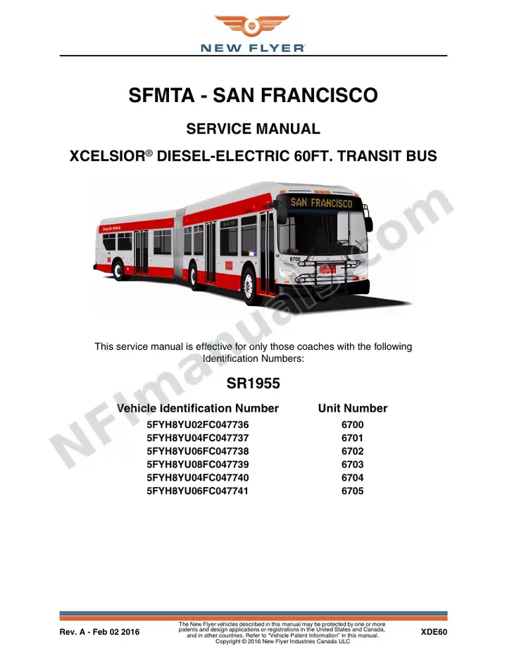 SR1955 Service Manual, SFMTA - San Francisco first-page preview