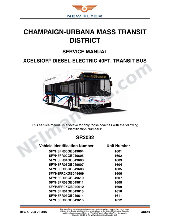 SR2032 Service Manual, Champaign-Urbana Mass Transit District first-page preview