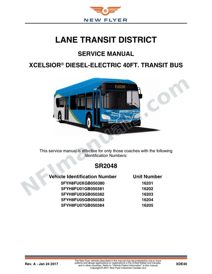 SR2048 Service Manual, Lane Transit District first-page preview