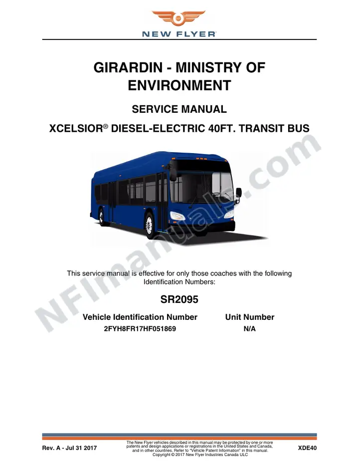 SR2095 Service Manual, Girardin - Ministry of Envirnment first-page preview