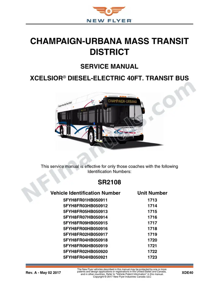 SR2108 Service Manual, Champaign-Urbana Mass Transit District first-page preview