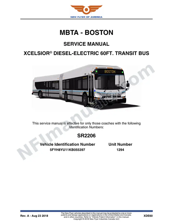 SR2206 Service Manual, MBTA - Boston first-page preview