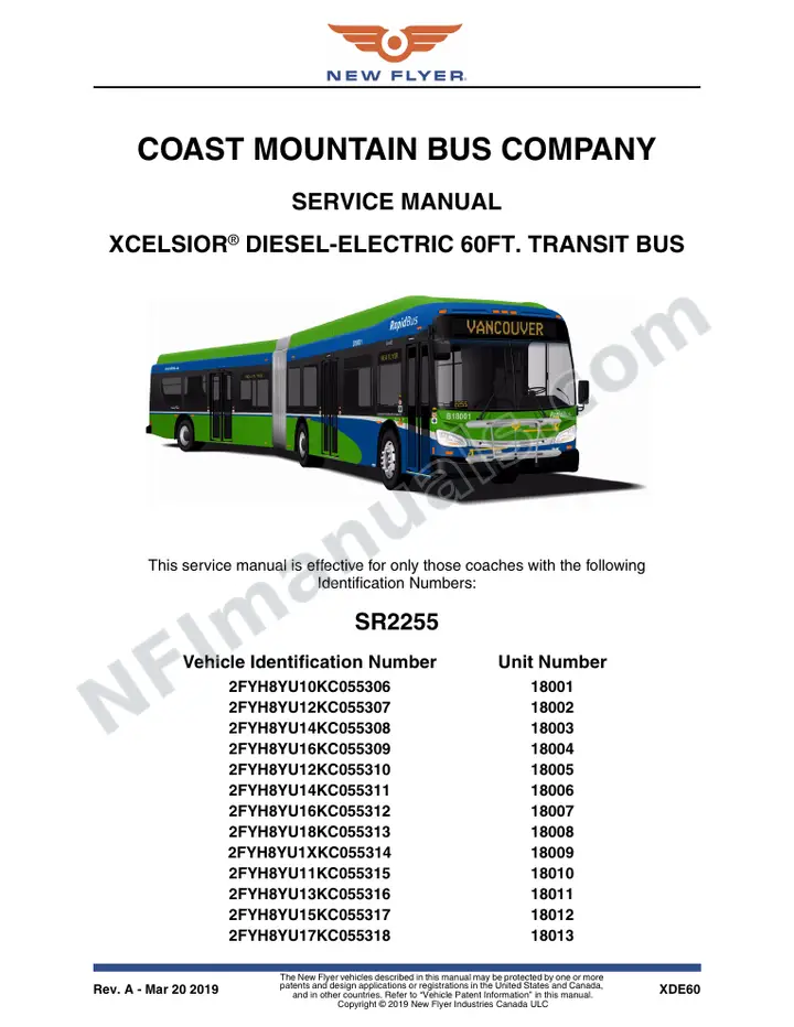 SR2255 Service Manual, Coast Mountain Bus Company first-page preview
