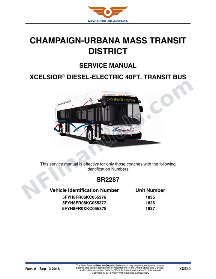 SR2287 Service Manual, Champaign-Urbana Mass Transit District first-page preview