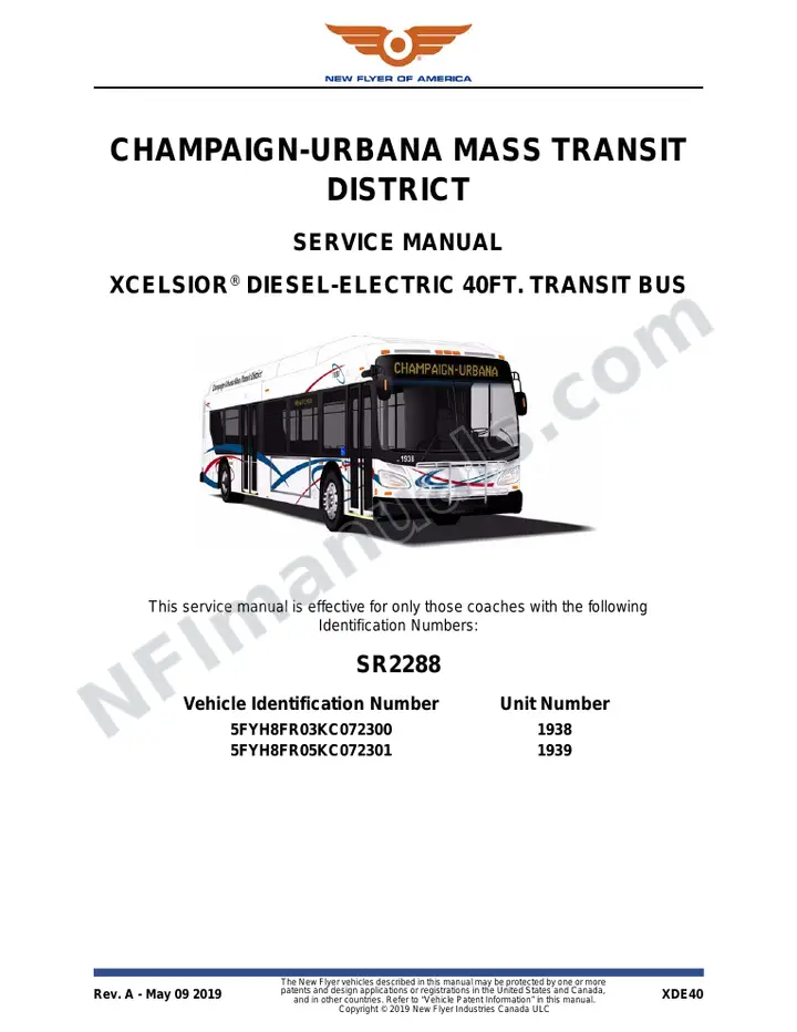 SR2288 Service Manual, Champaign-Urbana Mass Transit District first-page preview