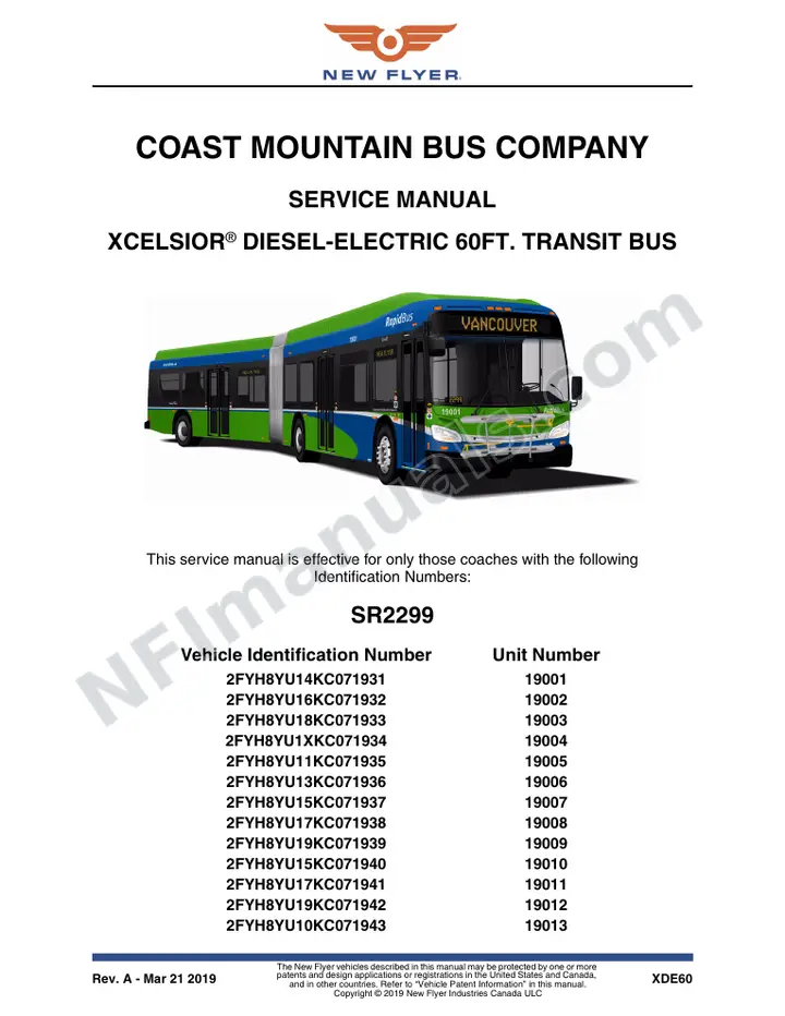 SR2299 Service Manual, Coast Mountain Bus Company first-page preview